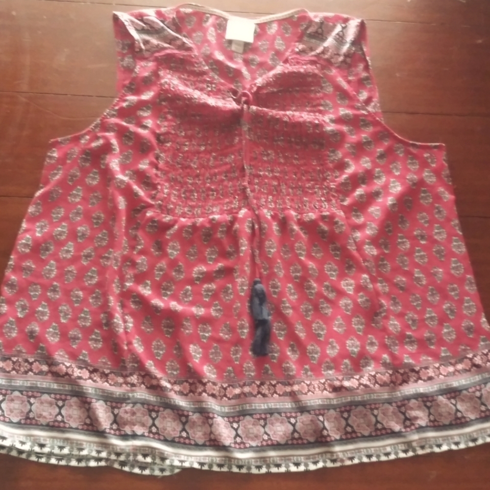 3 for $15 Knox Rose Red Boho Sleeveless Top Size XXL